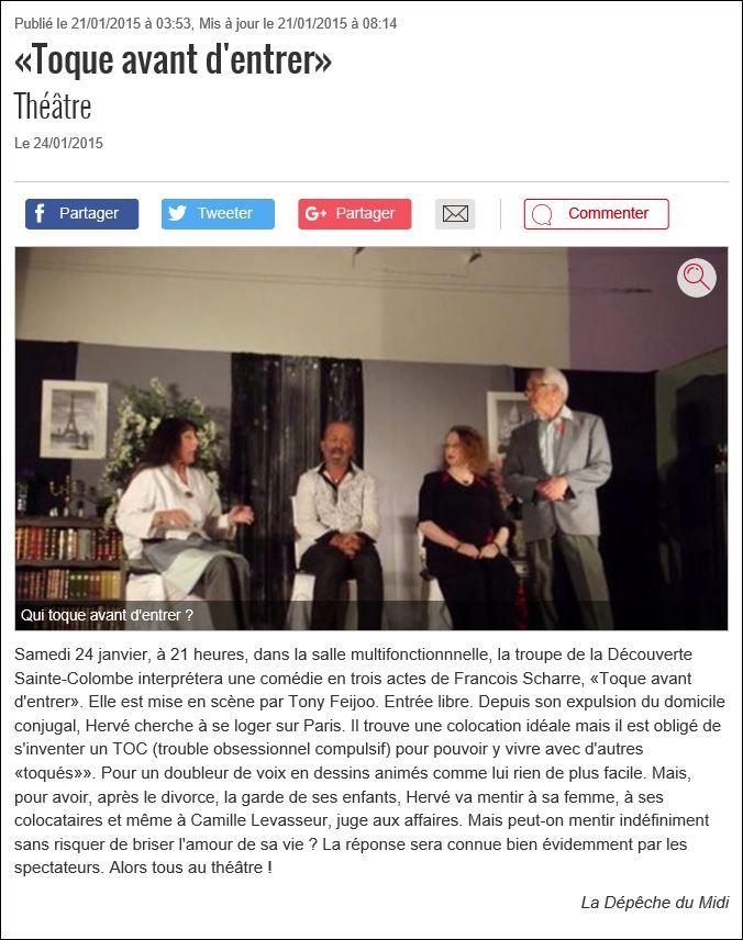 toqué troupe de la découverte